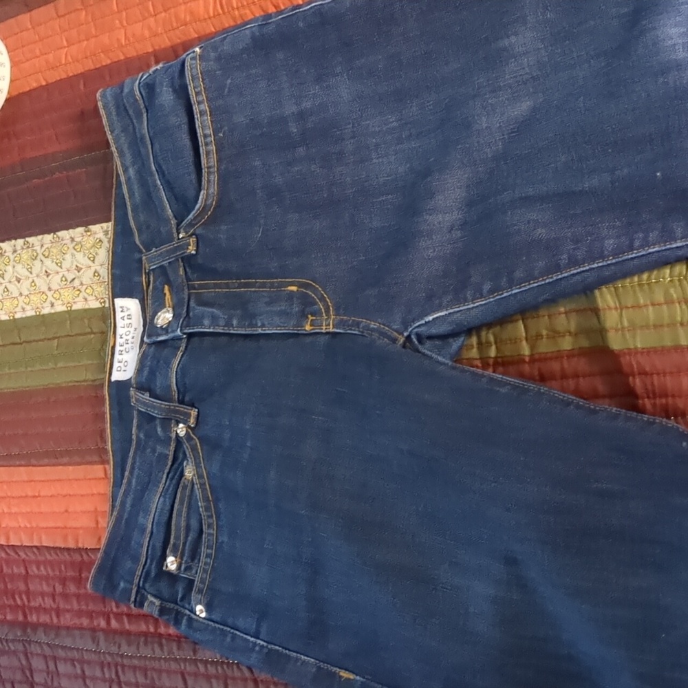 DEREK LAM* Crosby 10 'Devi' mid rise authentic skinny jean medium wash 15" flat - Picture 9 of 11